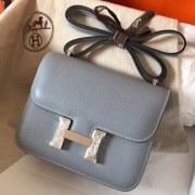 AAA Hermes Mini Constance 18cm Epsom Blue Lin Bag HJ00687