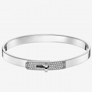 AAA Hermes Silver Small Kelly Bracelet With Diamonds HJ00508
