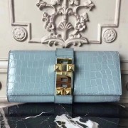 AAA Knockoff Hermes Medor Clutch Bag In Ciel Crocodile Leather HJ00323