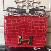 AAAAA Copy Hermes Red Constance MM 24cm Crocodile Bag HJ00995