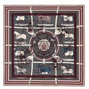 Best 1:1 Hermes Grey H Imprimeur Fou Couvertures D'Ex-Libris Shawl 140cm HJ00620