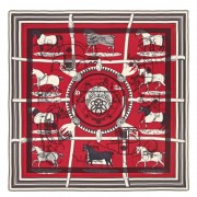 Best Cheap Hermes Red H Imprimeur Fou Couvertures D'Ex-Libris Shawl 140cm HJ00169