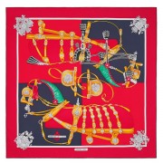 Best Quality Hermes Red Harnais De Cour Scarf 90 HJ00502