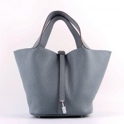 Copy Wholesale Hermes Picotin Lock Bag In Blue Lin Leather HJ00271