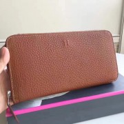 Designer Hermes Brown Clemence Azap Zipped Wallet HJ00414