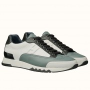 Fake 1:1 Replica Hot Hermes Trail Sneaker In White/Blue Calfskin HJ00883