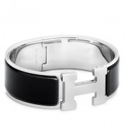 Fake Copy Hermes Black Enamel Clic Clac H PM Bracelet HJ00465