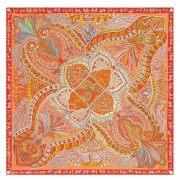 Fake Hermes Orange Le Jardin De La Maharani Shawl Replica HJ00979