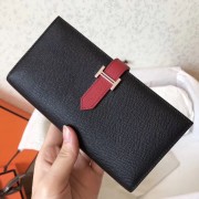 Hermes Bi-Color Epsom Bearn Wallet Black/Ruby HJ00615