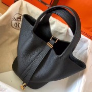 Hermes Black Picotin Lock PM 18cm Handmade Bag Replica HJ00358