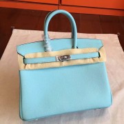 Hermes Blue Atoll Epsom Birkin 25cm Handmade Bag Replica HJ01093