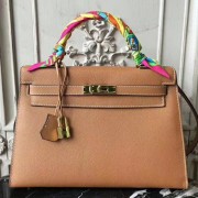 Hermes Brown Epsom Kelly 32cm Sellier Bag HJ00846