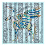 Hermes Ciel Le Pegase D'Hermes Au Bloc Shawl HJ01176