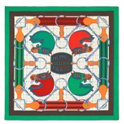 Hermes Green Tatersale Cashmere Shawl 140 HJ00742