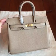 Hermes Grey Clemence Birkin 25cm Handmade Bag Replica HJ00968