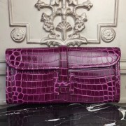 Hermes Jige Elan 29 Clutch In Fuchsia Crocodile Leather HJ00769
