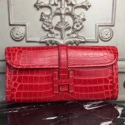 Hermes Jige Elan 29 Clutch In Red Crocodile Leather HJ00173