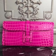 Hermes Jige Elan 29 Clutch In Rose Red Crocodile Leather HJ00072