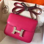 Hermes Mini Constance 18cm Rose Red Epsom Bag Replica HJ00422
