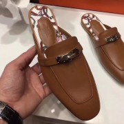 Hermes Oz Mule In Camarel Calfskin Leather Replica HJ00990