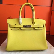 Hermes Soufre Epsom Birkin 30cm Handmade Bag HJ01007