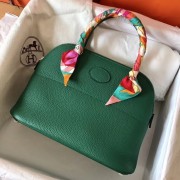 Hermes Vert Vertigo Clemence Bolide 27cm Handmade Bag Replica HJ00970