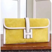 Hermes Yellow Suede Jige Elan 29 Clutch Bag HJ00897