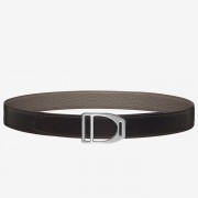 High Quality Fake Hermes Etrier Buckle Belt & Taupe Clemence 32 MM Strap HJ01051