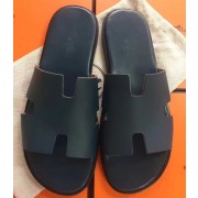 High Quality Faux Hermes Navy Blue Epsom Izmir Sandals HJ00179