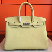 High Quality Hermes Curry Clemence Birkin 35cm Handmade Bag HJ00647