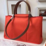 Imitation AAA Hermes Cabag Elan Bag In Capucine Canvas Replica HJ01357