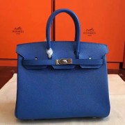 Imitation Best Quality Hermes Blue Epsom Birkin 25cm Handmade Bag HJ00903