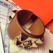 Imitation Cheap Hermes Brown Epsom Collier De Chien Bracelet Size S HJ00532