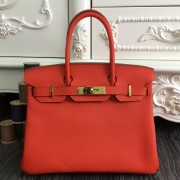 Imitation Discount Hermes Birkin 30cm 35cm Bag In Orange Clemence Leather HJ00599