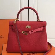 Imitation Hermes Red Clemence Kelly 25cm GHW Bag HJ01017