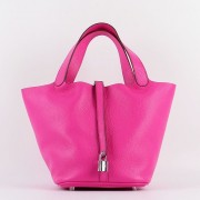 Imitation Imitation Hermes Picotin Lock Bag In Rose Red Leather HJ00411
