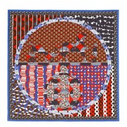 Knockoff Hermes Blue Ex-Libris En Cravates Silk Scarf HJ00041