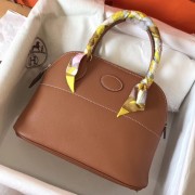 Knockoff Hermes Gold Clemence Bolide 27cm Handmade Bag HJ00446