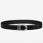 Knockoff Luxury Luxury Faux Hermes Etrier Buckle Belt & Black Clemence 32 MM Strap HJ00094