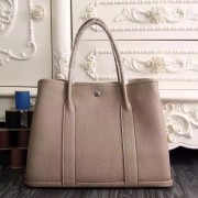 Luxury Hermes Medium Garden Party 36cm Tote In Grey Leather HJ01141