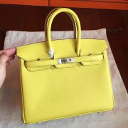 Luxury Hermes Soufre Epsom Birkin 25cm Handmade Bag HJ00898