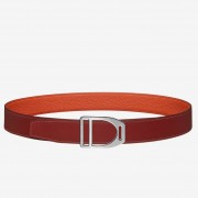 Replica Fashion Fashion Hermes Etrier Buckle Belt & Orange Clemence 32 MM Strap HJ00101