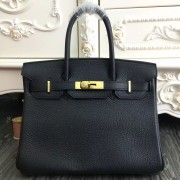 Replica Hermes Birkin 30cm 35cm Bag In Black Clemence Leather HJ00489