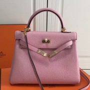 Replica Hermes Pink Clemence Kelly 25cm GHW Bag HJ00387