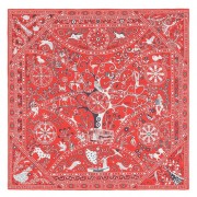 Replica Hermes Red Peuple Du Vent Bandana Shawl HJ00132