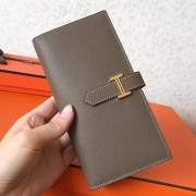 Replica Imitation Hermes Taupe Epsom Bearn Gusset Wallet HJ00066