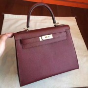 Replica Replica Designer Hermes Bordeaux Epsom Kelly Sellier 28cm Handmade Bag HJ01029