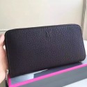 1:1 Hermes Black Clemence Azap Zipped Wallet HJ01149