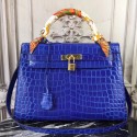 AAA Hermes Kelly 32cm Bag In Blue Electric Crocodile Leather HJ00306