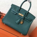 AAA Replica Hot Replica Hermes Malachite Clemence Birkin 25cm Handmade Bag HJ01235